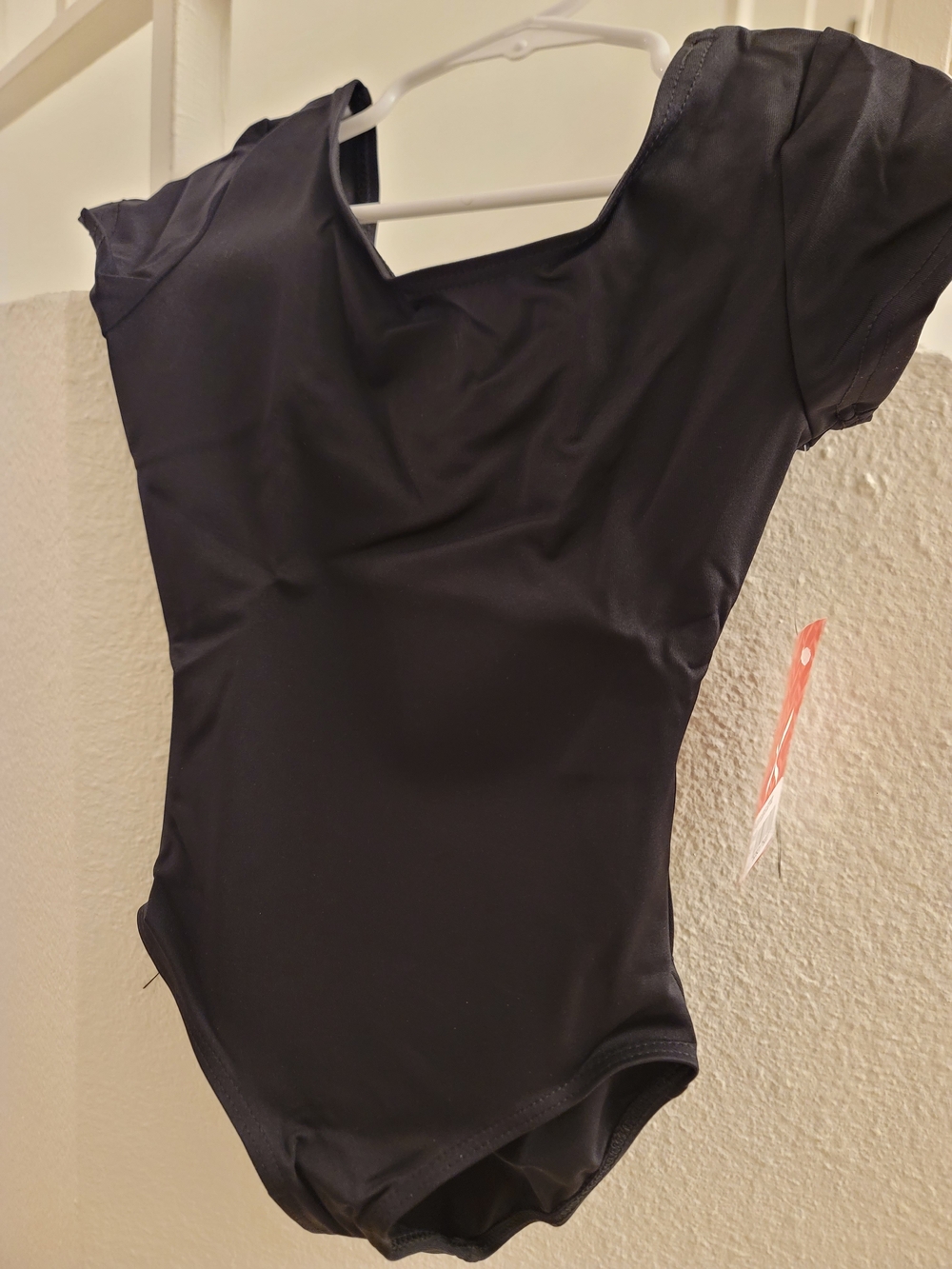 Simple Black Short-Sleeve Leotard